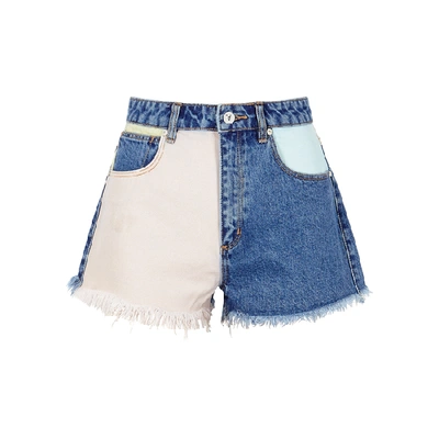 Abrand A High Relaxed Panelled Denim Shorts