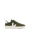 Veja V-12 Leather And Rubber-trimmed Suede And B-mesh Sneakers