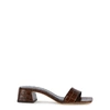 BY FAR Coutney 50 crocodile-effect brown leather sandals