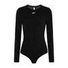 OFF-WHITE Black stretch-fleece bodysuit