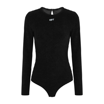 Off-white Black Stretch-fleece Bodysuit In Black And Other