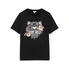 KENZO BLACK PRINTED COTTON T-SHIRT