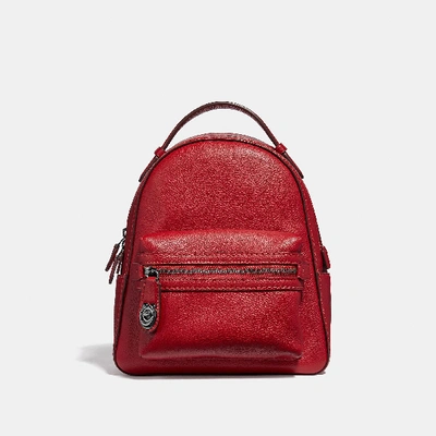 Coach Campus Backpack 23 - Women's In Gunmetal/red Apple