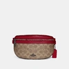 Coach Belt Bag In Signature Canvas - Women's In Pewter/tan Red Apple