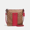 Coach Kitt Messenger Crossbody In Colorblock Signature Canvas - Women's In Pewter/tan Red Apple