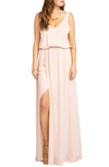 Show Me Your Mumu Kendall Soft V-back A-line Gown In Dusty Blush
