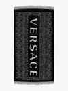 VERSACE VERSACE BLACK LOGO COTTON BEACH TOWEL,ABU07025AC0038314083497