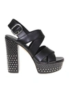 MICHAEL KORS LEATHER SANDAL IN BLACK LEATHER,11009134