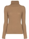 NILI LOTAN NILI LOTAN MYLA ROLL-NECK CASHMERE SWEATER - 棕色