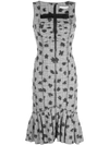 JASON WU COLLECTION FLORAL CHECK PRINT DRESS