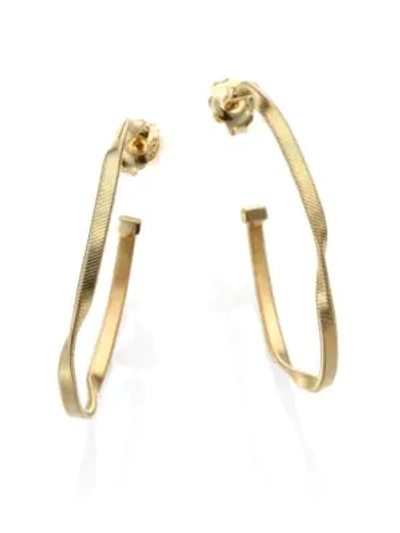 Marco Bicego Marrakech 18k Yellow Gold Twisted Hoop Earrings/1.5"