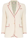 GUCCI SINGLE-BREASTED PIPED BLAZER