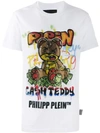 PHILIPP PLEIN PHILIPP PLEIN TEDDY BEAR涂鸦印花T恤 - 白色