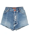 HERON PRESTON RAW DENIM SHORTS