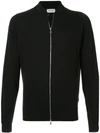 John Smedley Maclean Black Wool Bomber Jacket In Black