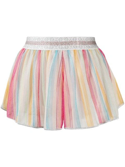 Missoni Striped Logo-detail Shorts In Pink