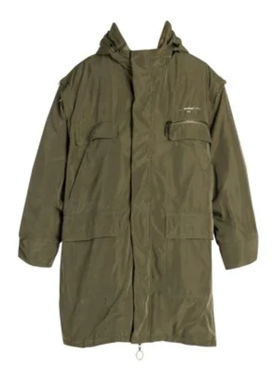Off-white Reversible Coverall Coat In Green White