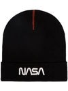 HERON PRESTON HERON PRESTON BLACK WOOL KNIT NASA EMBROIDERY HAT - 黑色