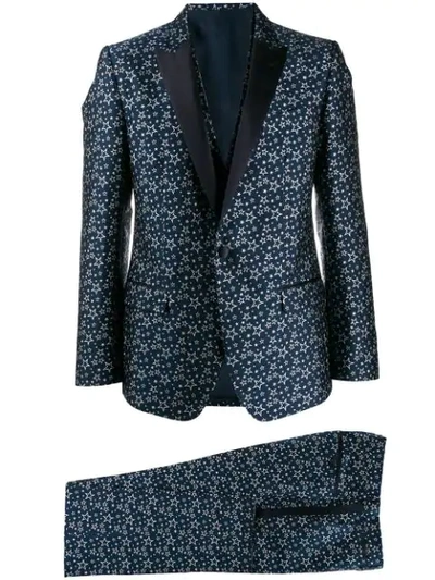 Dolce & Gabbana Star Jacquard Suit In Blue