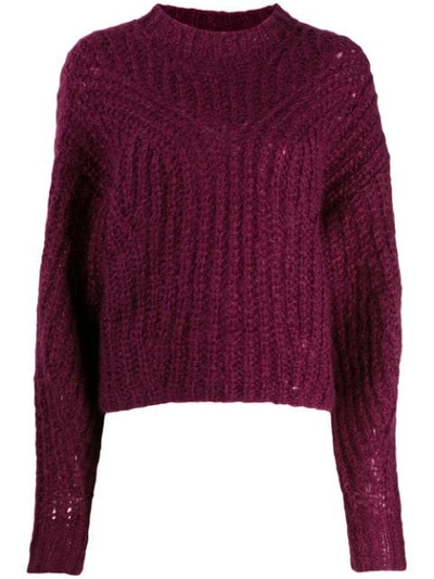 Isabel Marant Knitted Mohair Blend Jumper In Purple