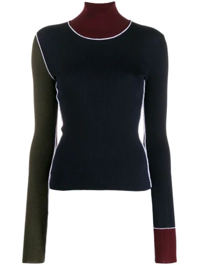 Maison Margiela Colour Blocked Jumper - Blue