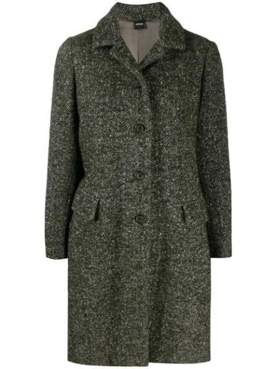 Aspesi Coat Single Breasted Wool In Militare