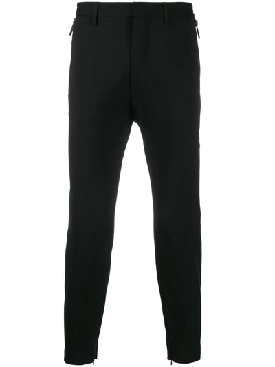 Dsquared2 Stretch Wool Cigarette Fit Pants In Black