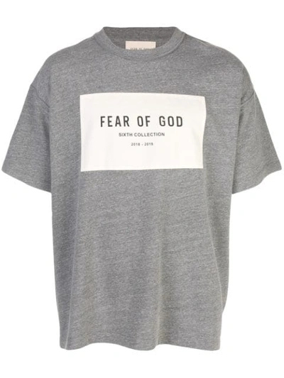 Fear Of God Sixth Collection Logo T-shirt In Grey