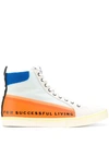 DIESEL PANELLED HI-TOP SNEAKERS