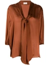 ALEXANDRE VAUTHIER ALEXANDRE VAUTHIER NECK-TIE BLOUSE - 棕色