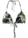 DOLCE & GABBANA LILY PRINT BIKINI TOP