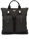 PRADA PRADA DOUBLE POCKET BACKPACK - BLACK