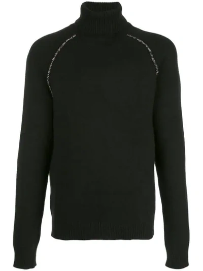 Alanui Cactus Elbow Patch Cashmere Sweater Black