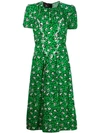 Marc Jacobs The Sofia Loves The 40s Silk Midi Dress In Green