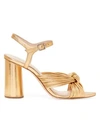 LOEFFLER RANDALL Cece Knotted Metallic Leather Sandals