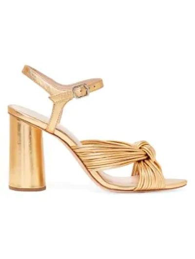 Loeffler Randall Cece High Heel Knot Ankle Strap Sandals In Gold
