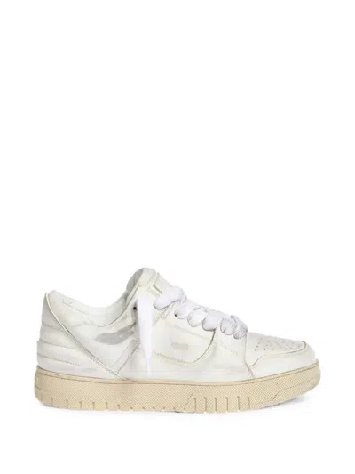 1989 Studio Distressed-effect Perforated Sneakers In White