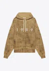 1989 Studio Brushed Cotton Hoodie With Embossed Logo In Neutral