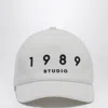 1989 Studio Striped Baseball Patch Cap With Curved Brim In White