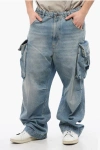 1989 Studio Acid Wash Effect Baggy Fit Cargo Jeans 25cm In Multi