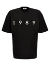 1989 Studio Solid Color Crew-neck T-shirt With Contrasting Logo In Black
