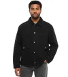 1989 Studio Black Solid Shirt Collar Jacket In Black