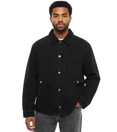 1989 Studio Black Solid Shirt Collar Jacket