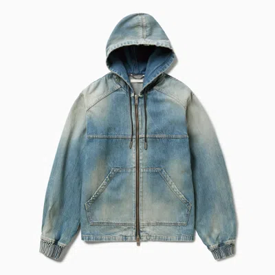 1989 Studio Washed Denim Zip-up Jacket In Blue
