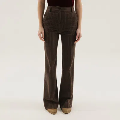1989 STUDIO 1989 STUDIO BROWN STRIPED FLARED PANTS