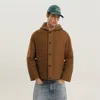 1989 Studio Jacket Workwear Front Pockets Hood Long Sleeves In Brown