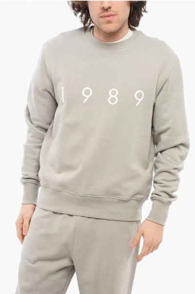 1989 STUDIO Brushed Cotton Crew-Neck Sweatshirt with Embossed Logo