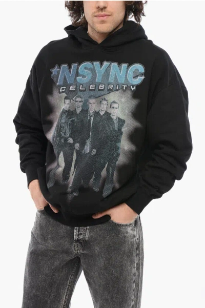 1989 Studio Brushed Cotton Nsync Celebrity Hoodie With 2-pockets In Black