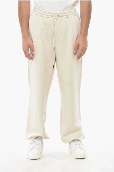 1989 Studio Brushed Cotton Sweatpants With Cuffs And Embroidered Logo In Neutral