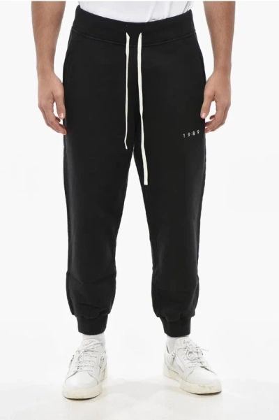 1989 Studio Brushed Cotton Sweatpants With Printed Logo In Black